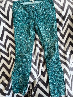 Mudd Teal Patterned Girls Skinny Jeans